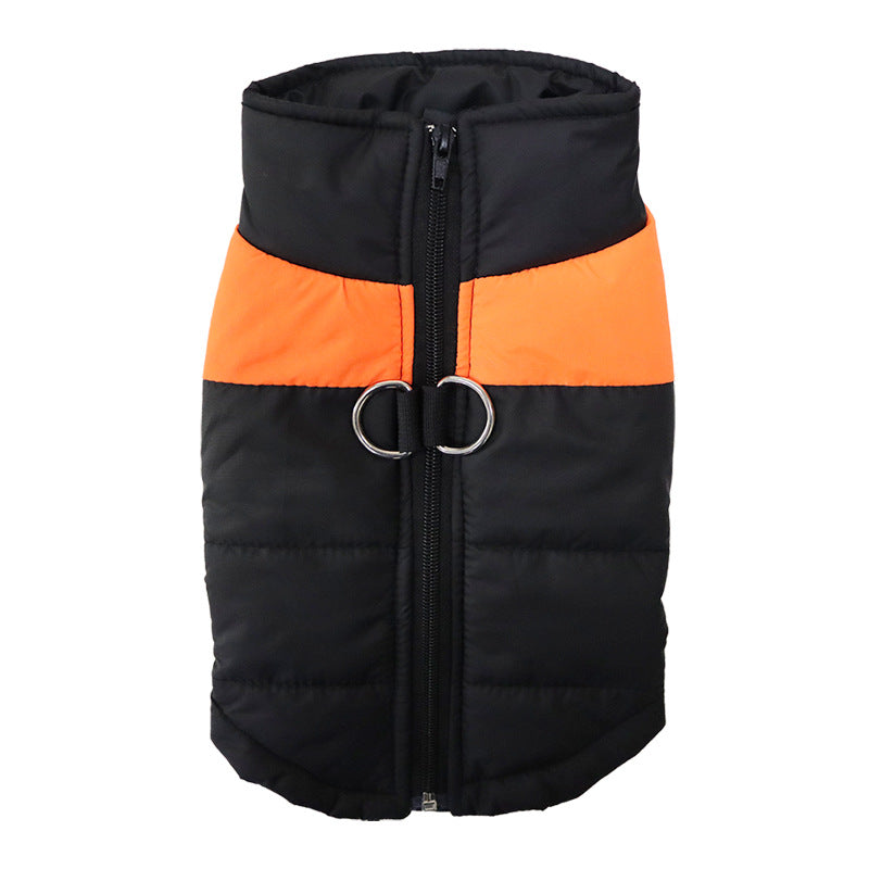 Reflective Strip Dog Puffer Vest Winter Warm Dog Jacket with Leash Rings