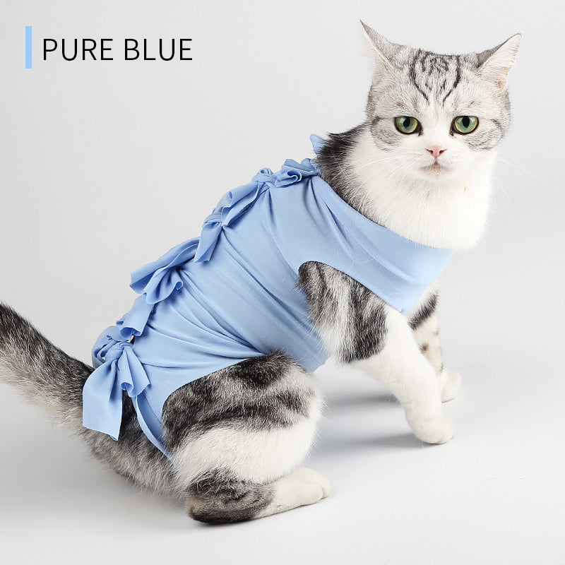 Postoperative cat suit, breathable cat jumpsuit for abdominal wounds or skin diseases after surgery, recovery suit for surgery, cat jumpsuit to prevent licking