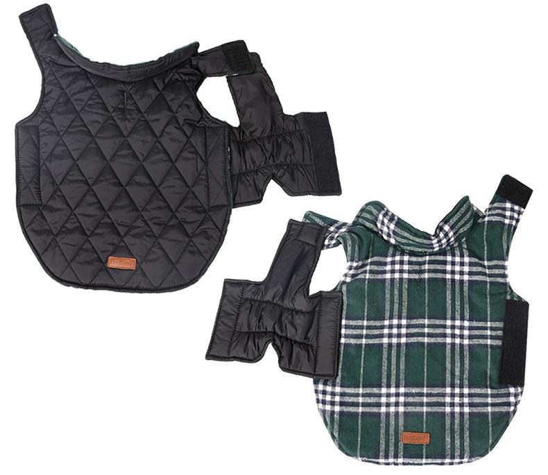 Plaid Dog Coat Set Classic Checkered Pet Jackets for Small Dogs