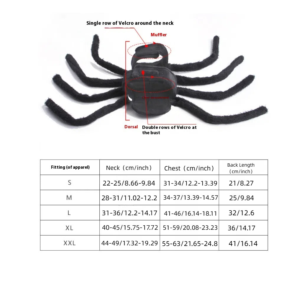 Spider Design Pet Costume, Halloween Pet Costume, Creative Pet Cosplay Costume, Party Costume for Dog & Cat, Pet Supplies