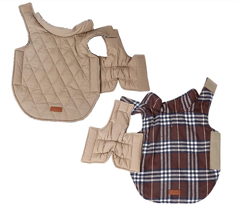 Plaid Dog Coat Set Classic Checkered Pet Jackets for Small Dogs