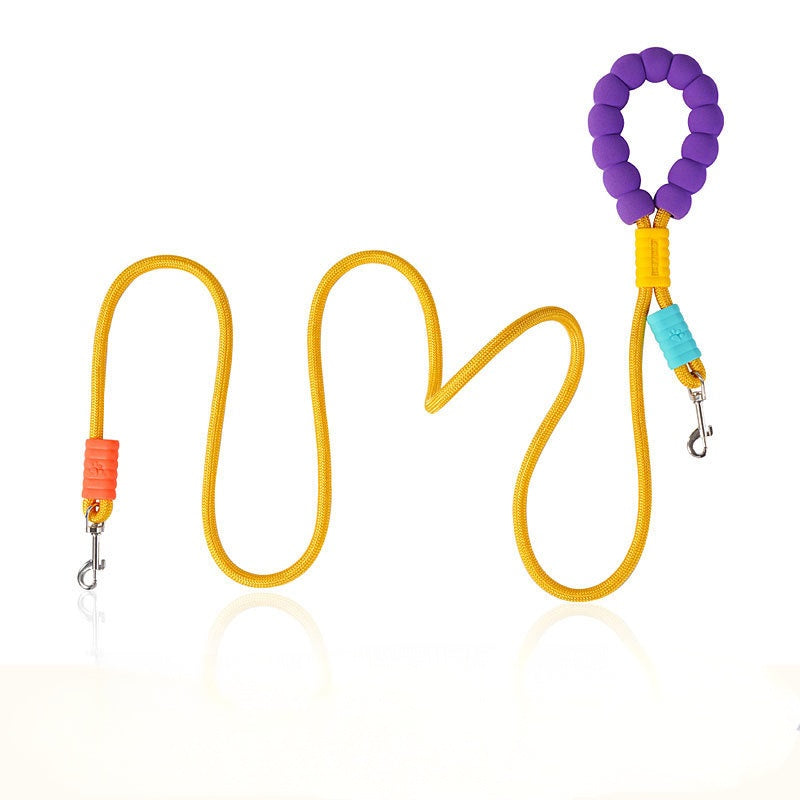 Dual - Color Spliced Dog Leash, Comfortable Grip Pet Walking Rope, Durable Nylon Traction Belt
