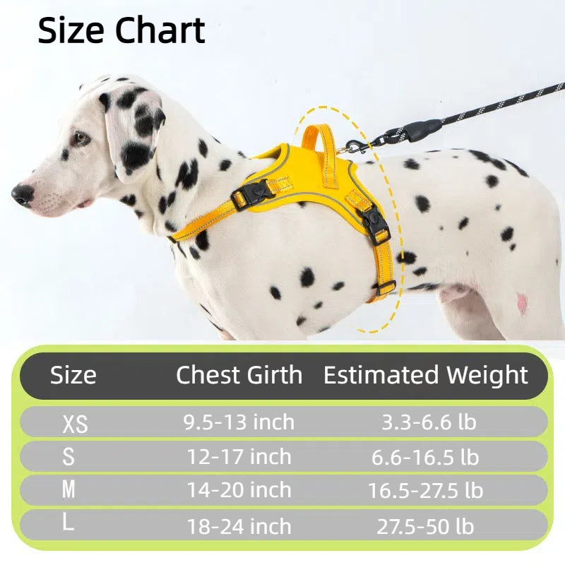 RichePet Dog Harness No Pull Adjustable Reflective Oxford for Small Medium Large Dogs Walk Training Pet Owners