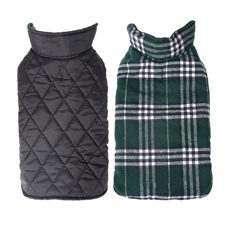 Plaid Dog Coat Set Classic Checkered Pet Jackets for Small Dogs