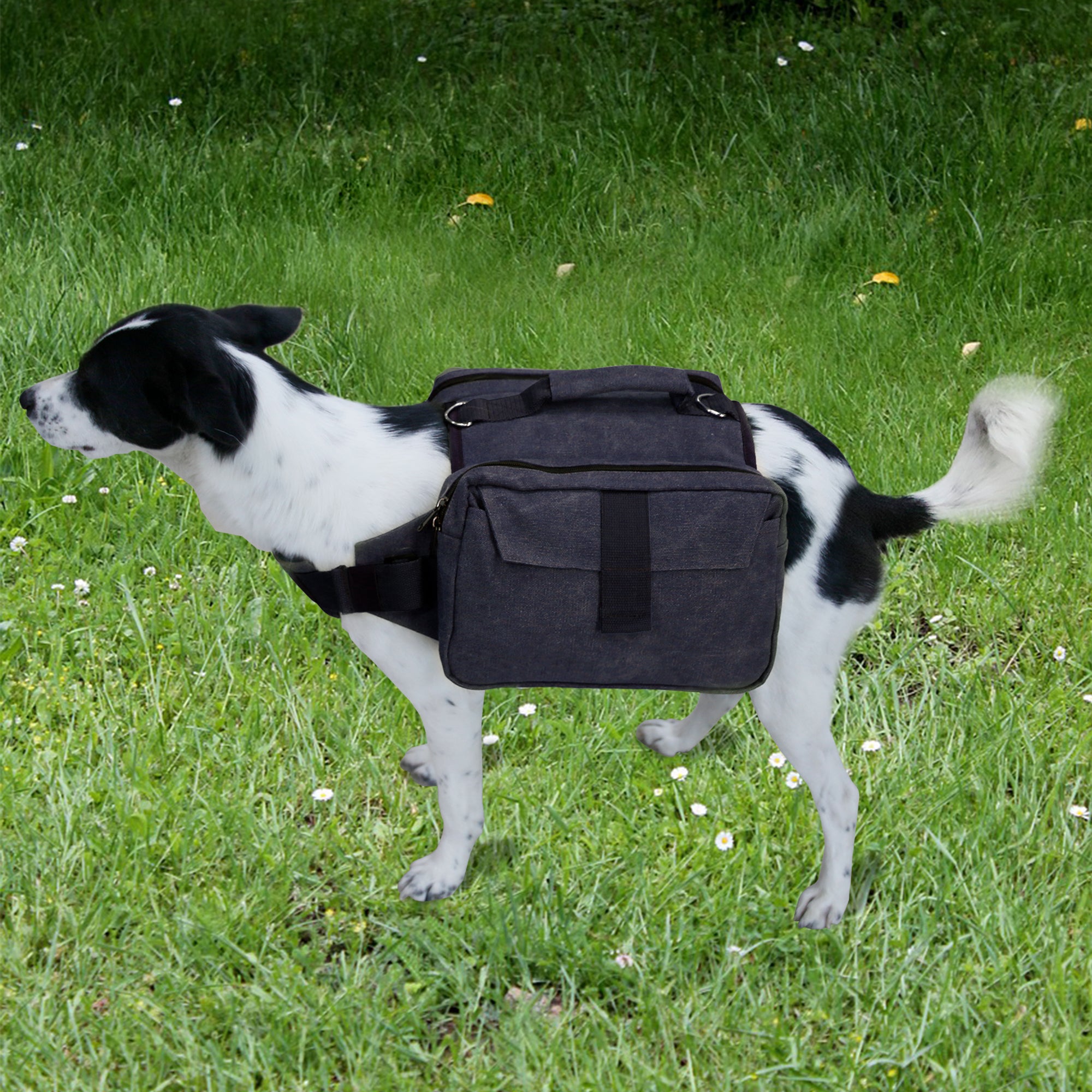 Tactical Dog Saddle Bag Canvas Pet Backpack for Hiking & Training