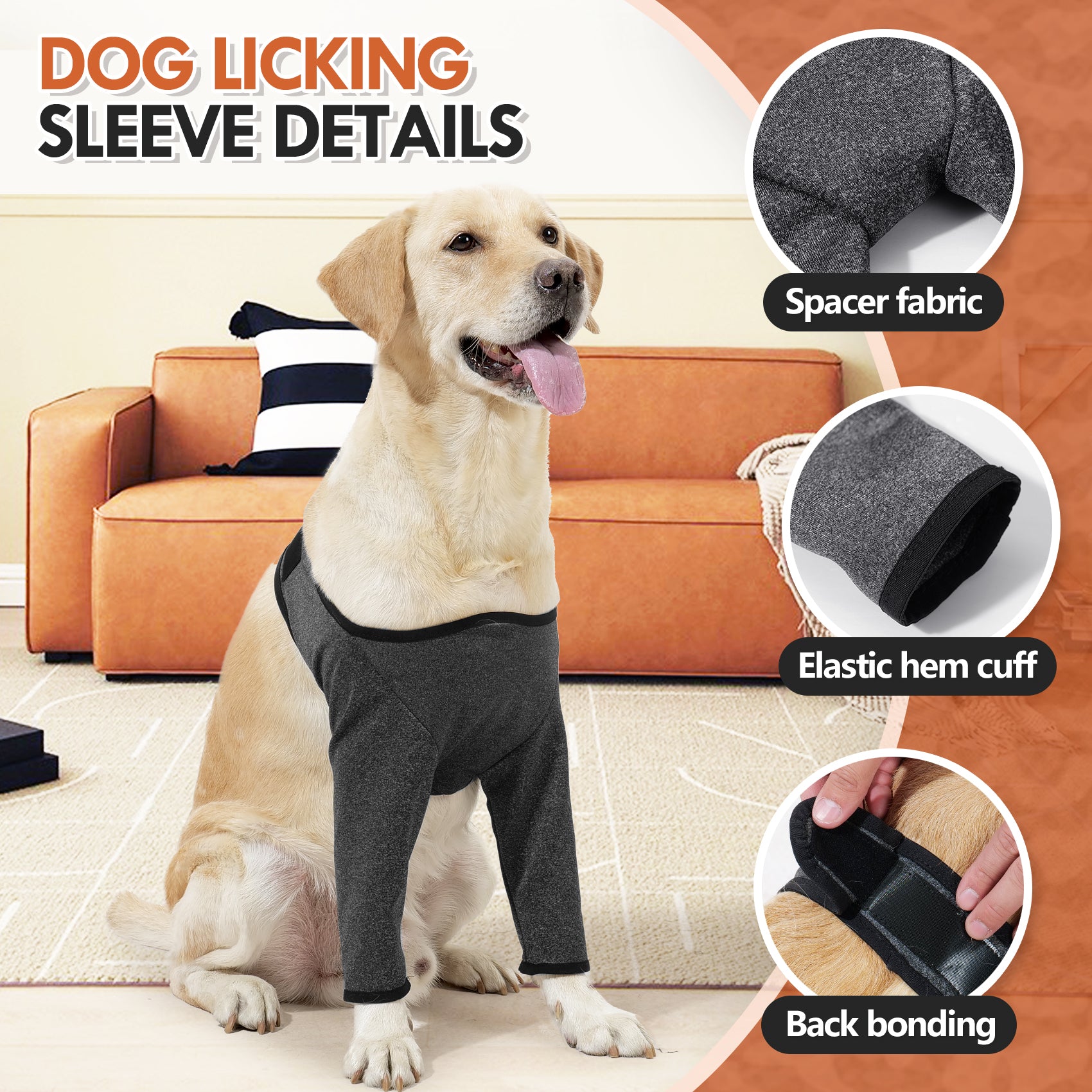 Dog Rear Leg Compression Sleeves Adjustable Joint Support Pants for Canine Mobility