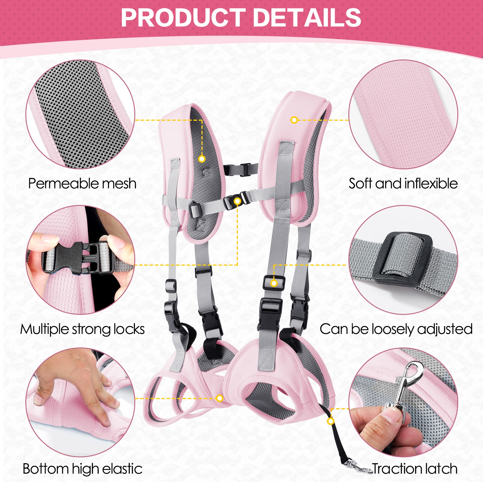 Hands - Free Dog Carrier Backpack - Adjustable Pet Front/Rear Carry Harness for Hiking & Travel