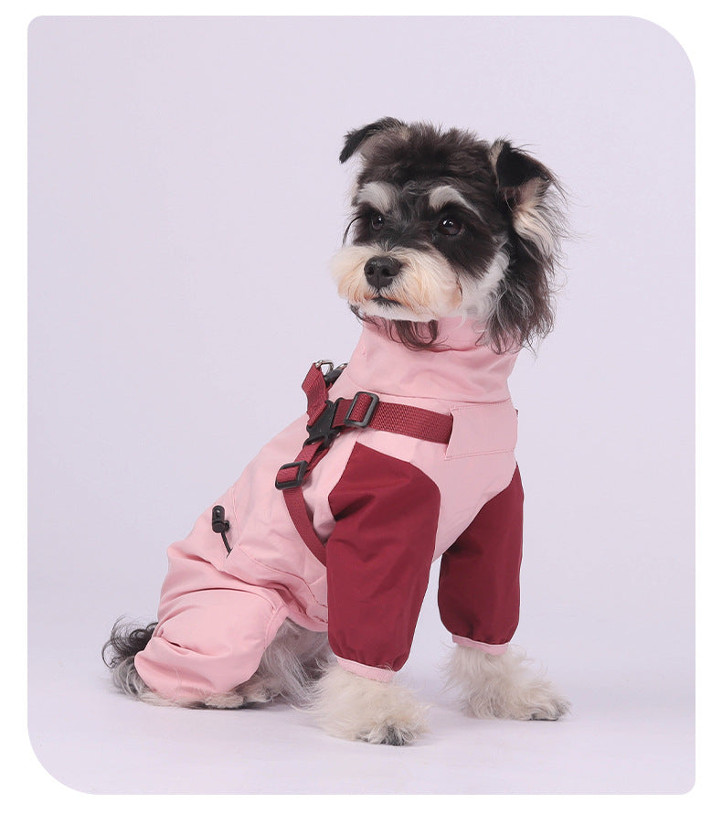Pet Four-Legged Raincoat Waterproof Windproof Dog Outdoor Protective Coat, Comfortable and Durable Pet Clothing for All Weather Conditions