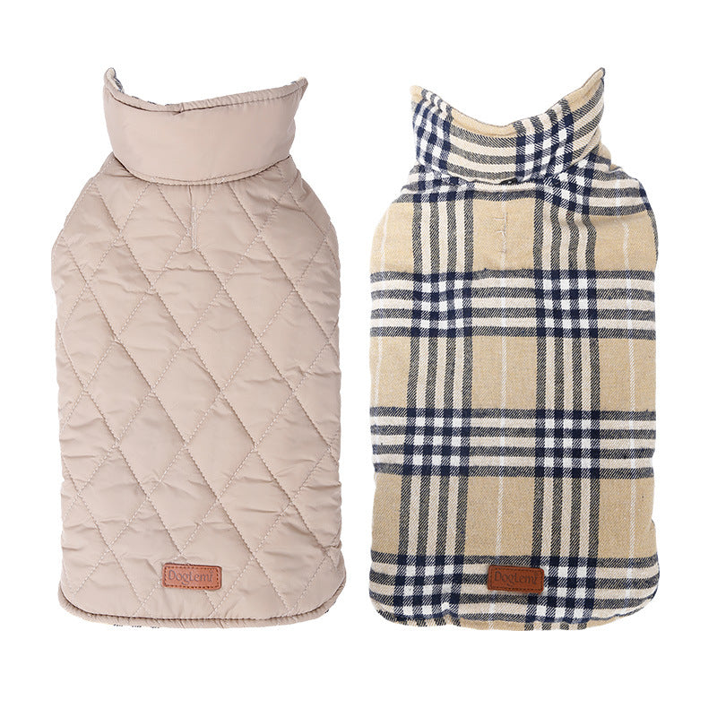 Plaid Dog Coat Set Classic Checkered Pet Jackets for Small Dogs