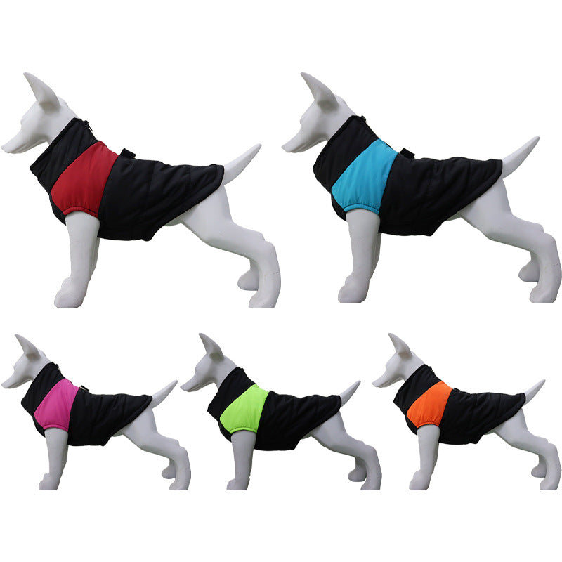 Reflective Strip Dog Puffer Vest Winter Warm Dog Jacket with Leash Rings
