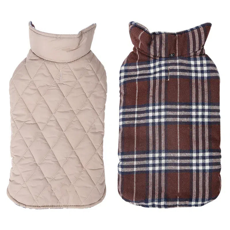 Plaid Dog Coat Set Classic Checkered Pet Jackets for Small Dogs
