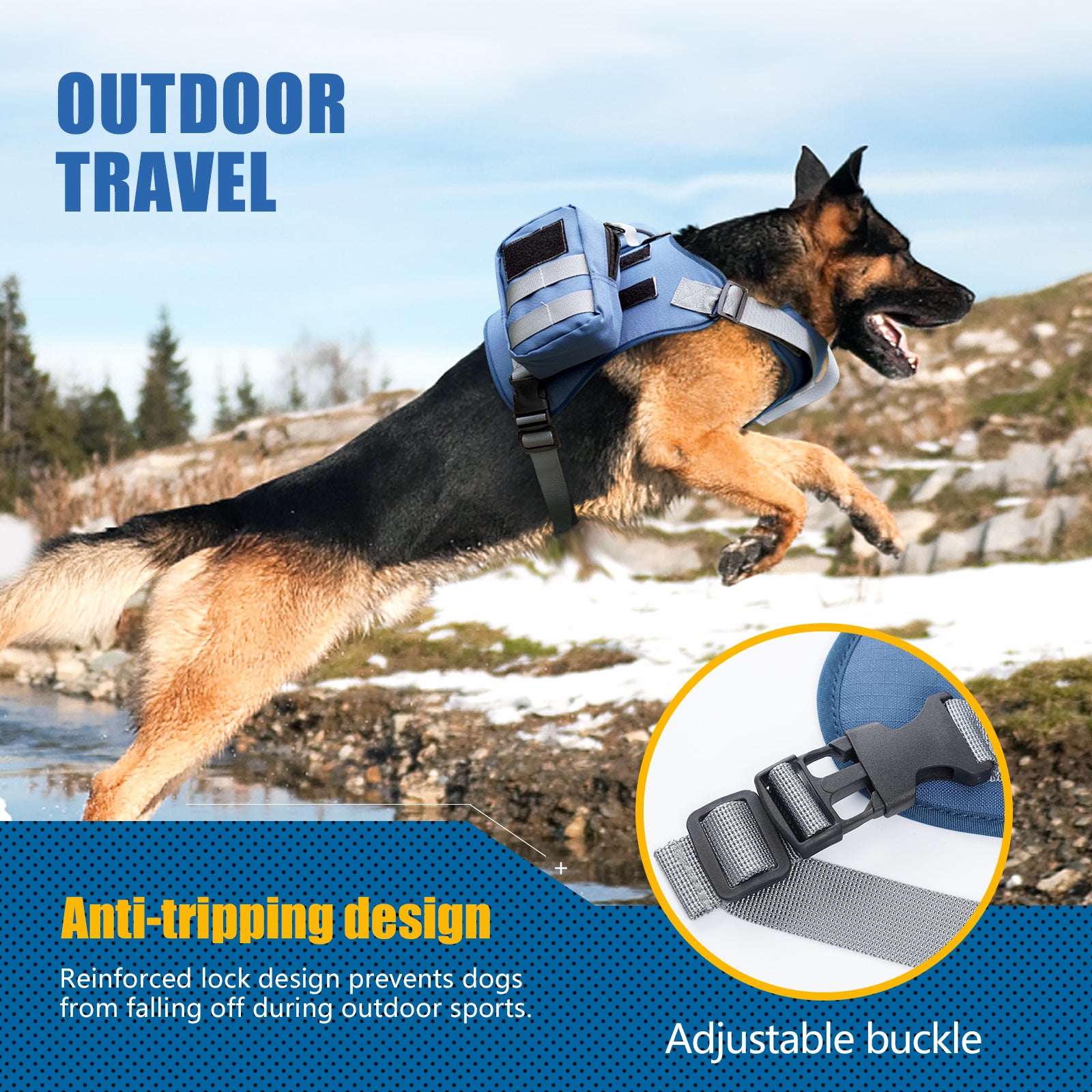 Dog Vest Harness for Small Medium Large Dogs No Pull Adjustable Harness Backpack with Side Pockets for Walking Hiking Training(Gray, Large)