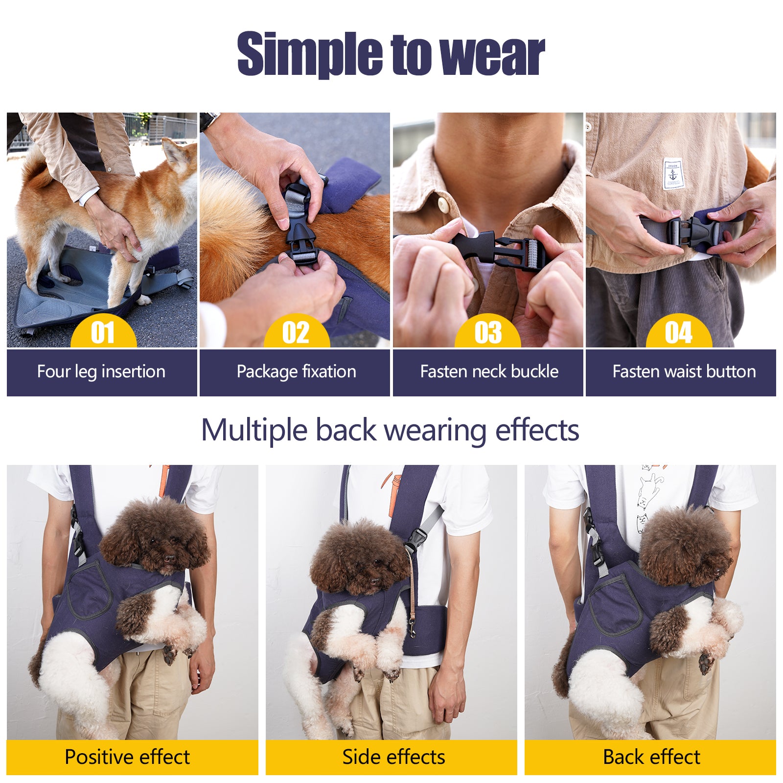 Pet Carrier Backpack, Adjustable Pet Front Cat Dog Carrier Backpack Travel Bag, Legs Out, Easy-Fit for Traveling Hiking Camping for Small Medium Dogs Cats Puppies