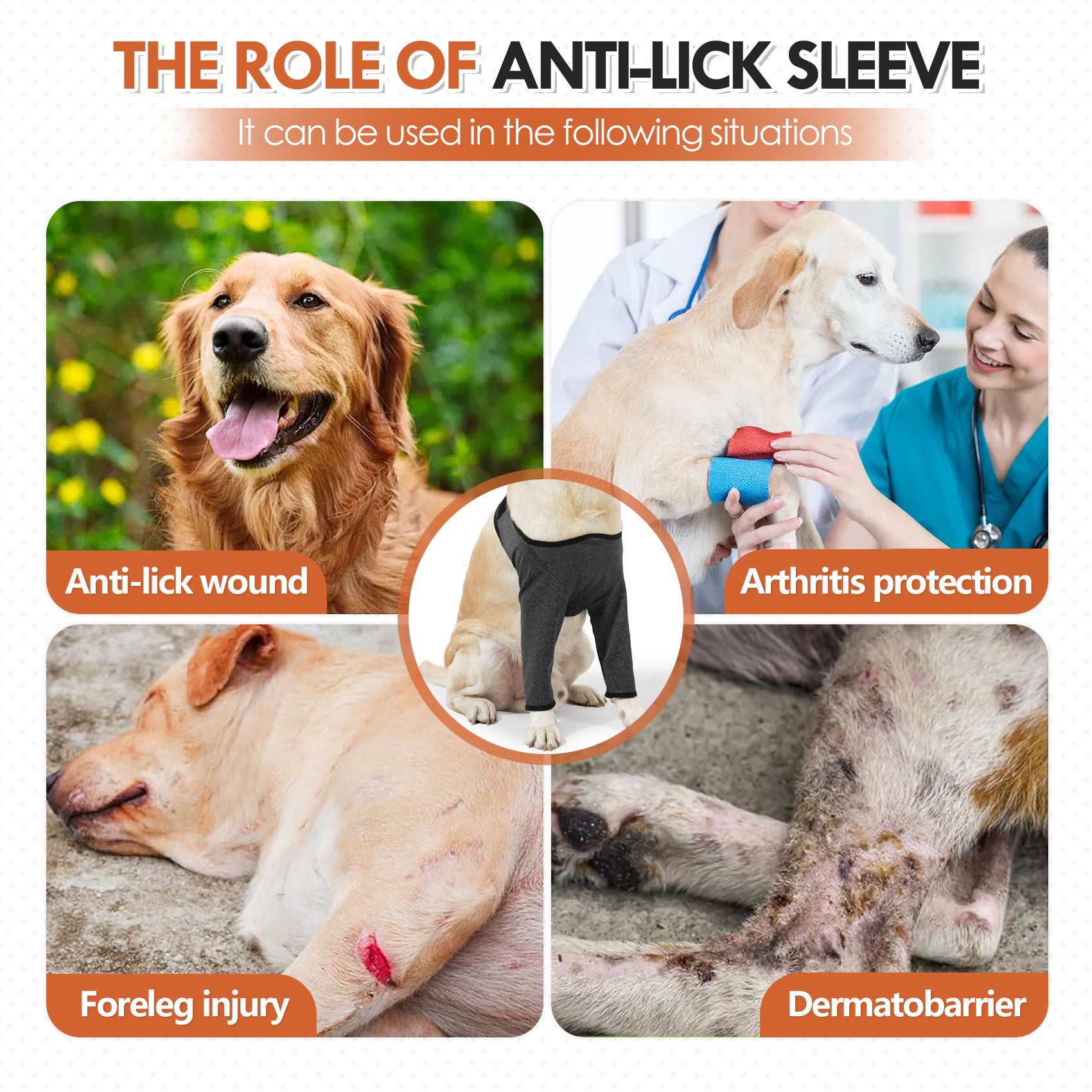 Dog Rear Leg Compression Sleeves Adjustable Joint Support Pants for Canine Mobility