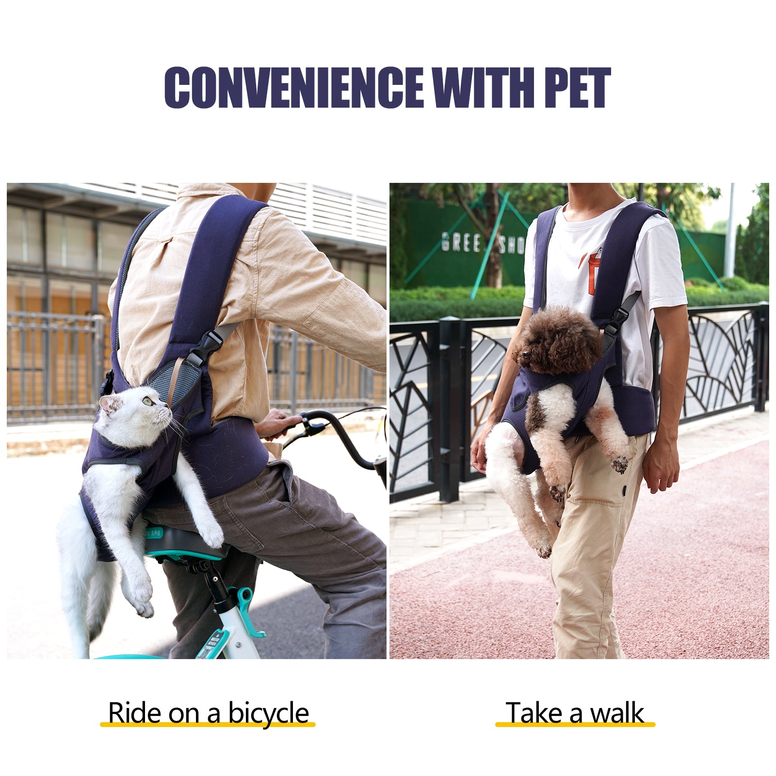 Pet Carrier Backpack, Adjustable Pet Front Cat Dog Carrier Backpack Travel Bag, Legs Out, Easy-Fit for Traveling Hiking Camping for Small Medium Dogs Cats Puppies