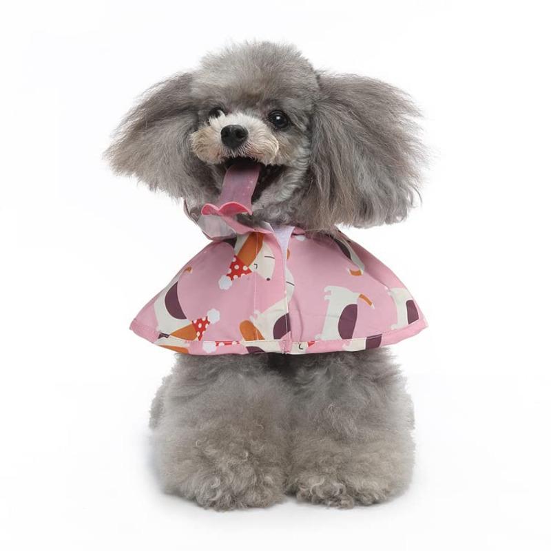 Dog Raincoat Hooded Jacket, Waterproof Leash Hole Reflective Pet Apparel Ideal for Small Medium Breeds Outdoor Activities