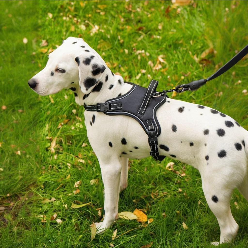 RichePet Dog Harness No Pull Adjustable Reflective Oxford for Small Medium Large Dogs Walk Training Pet Owners