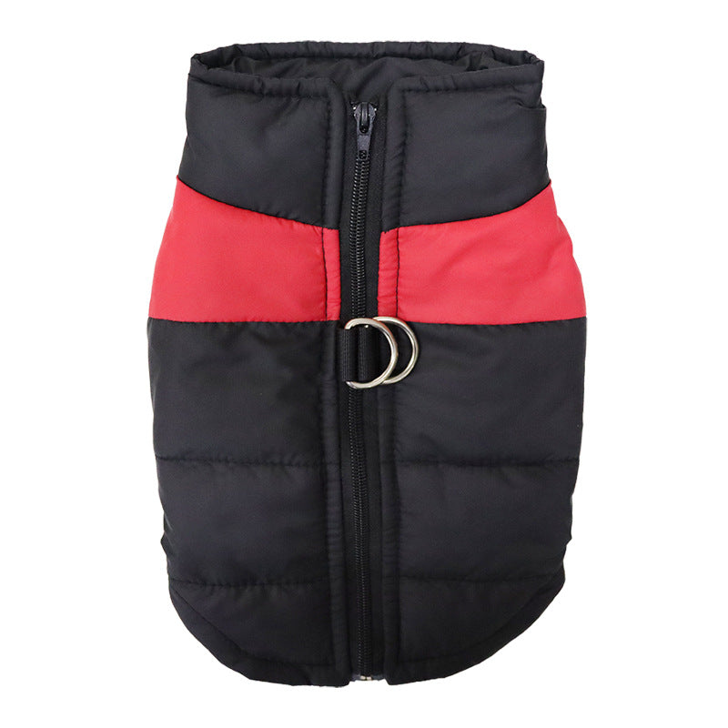 Reflective Strip Dog Puffer Vest Winter Warm Dog Jacket with Leash Rings