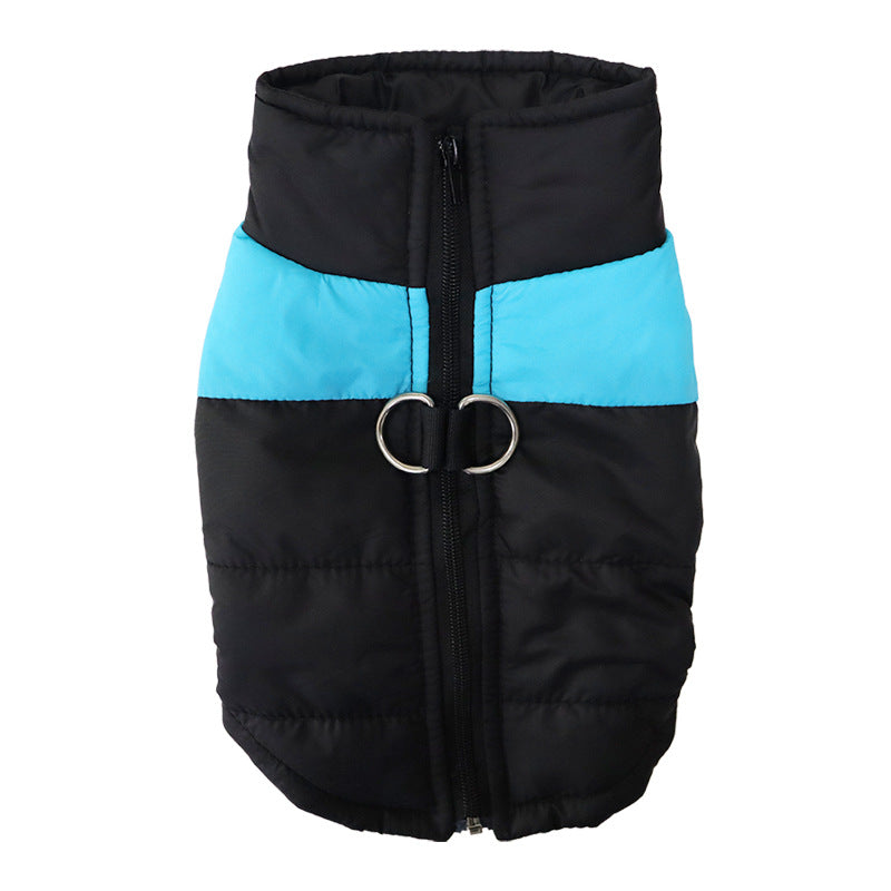 Reflective Strip Dog Puffer Vest Winter Warm Dog Jacket with Leash Rings