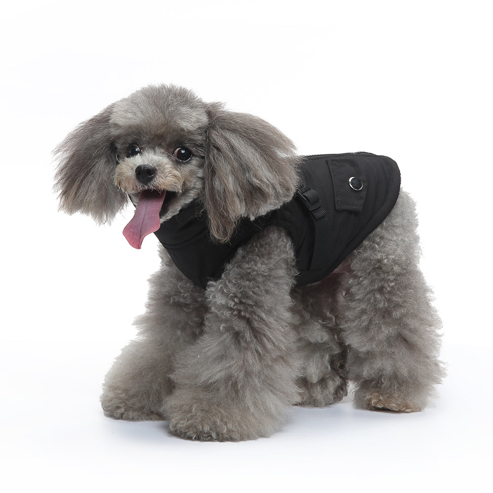 Harness Dog Winter Coat - Warm Soft Jacket for Small Medium Large Dogs - Cold Weather Outdoor Pet Coat
