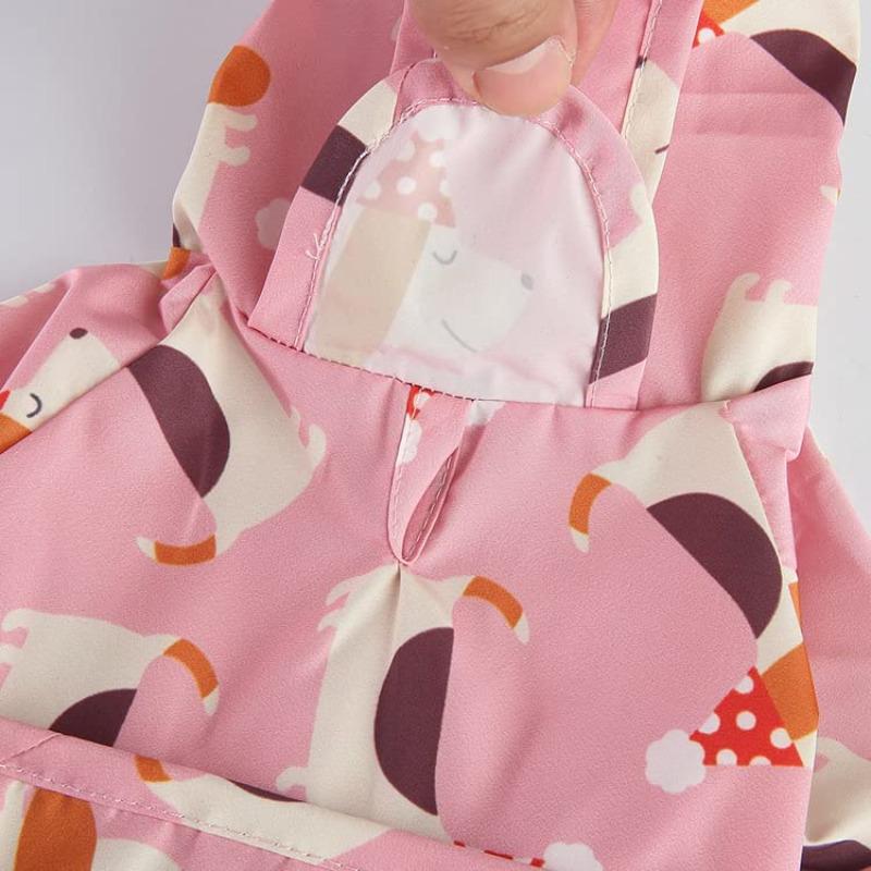 Dog Raincoat Hooded Jacket, Waterproof Leash Hole Reflective Pet Apparel Ideal for Small Medium Breeds Outdoor Activities