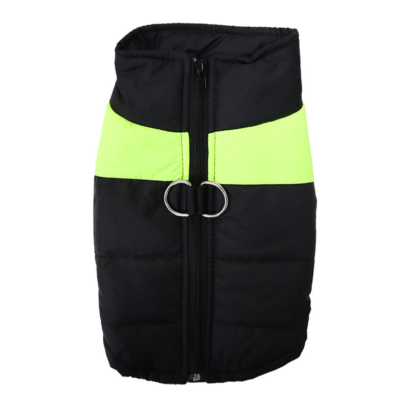 Reflective Strip Dog Puffer Vest Winter Warm Dog Jacket with Leash Rings