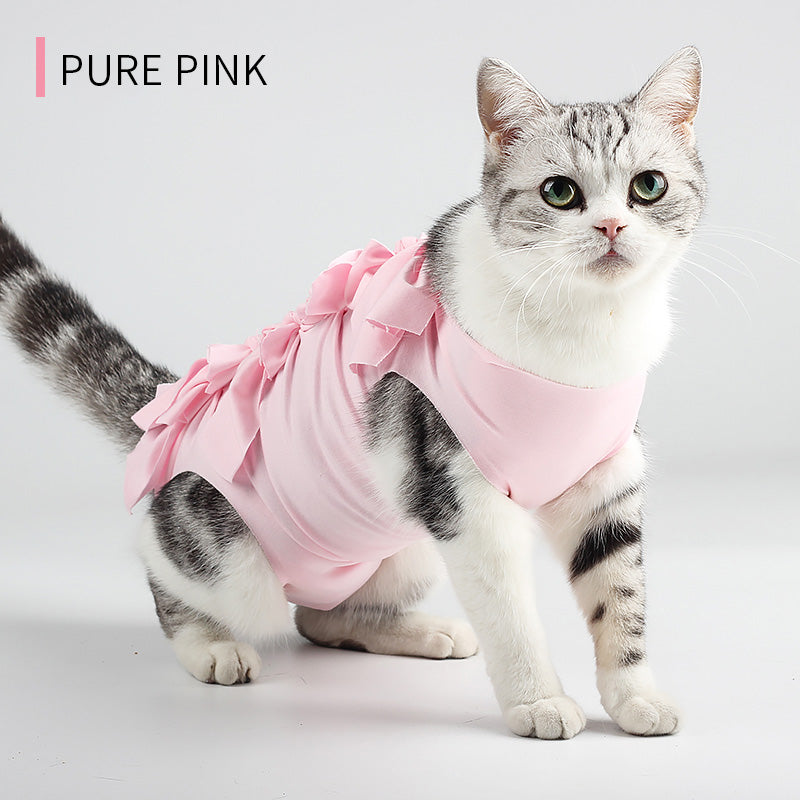 Postoperative cat suit, breathable cat jumpsuit for abdominal wounds or skin diseases after surgery, recovery suit for surgery, cat jumpsuit to prevent licking