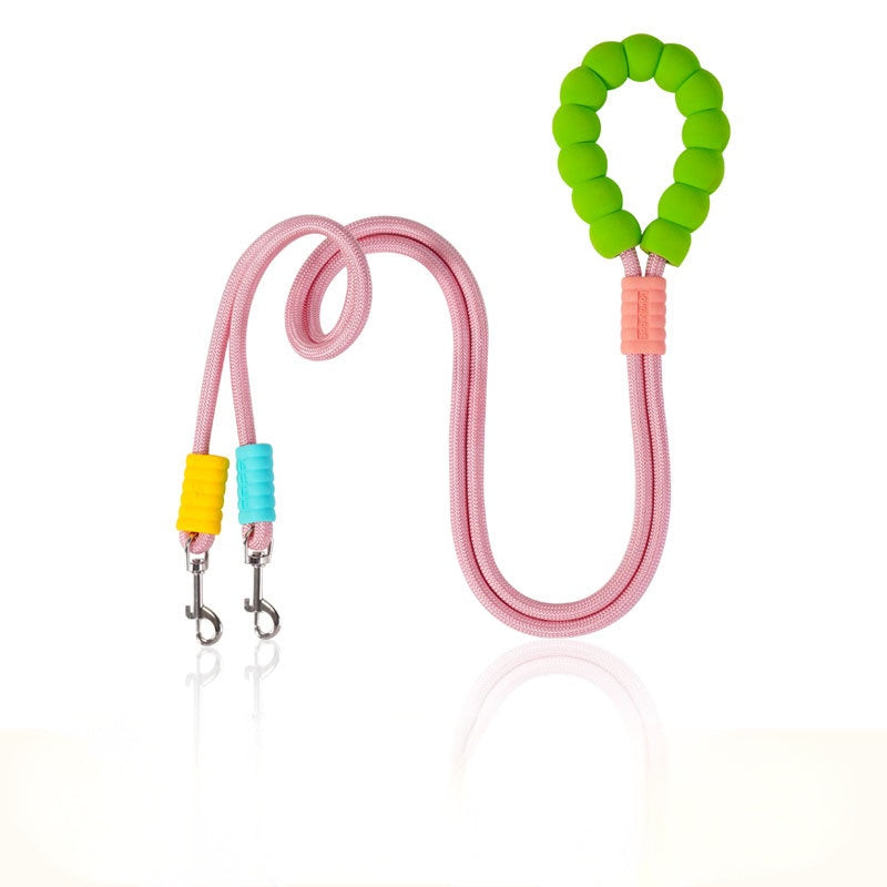 Dual - Color Spliced Dog Leash, Comfortable Grip Pet Walking Rope, Durable Nylon Traction Belt