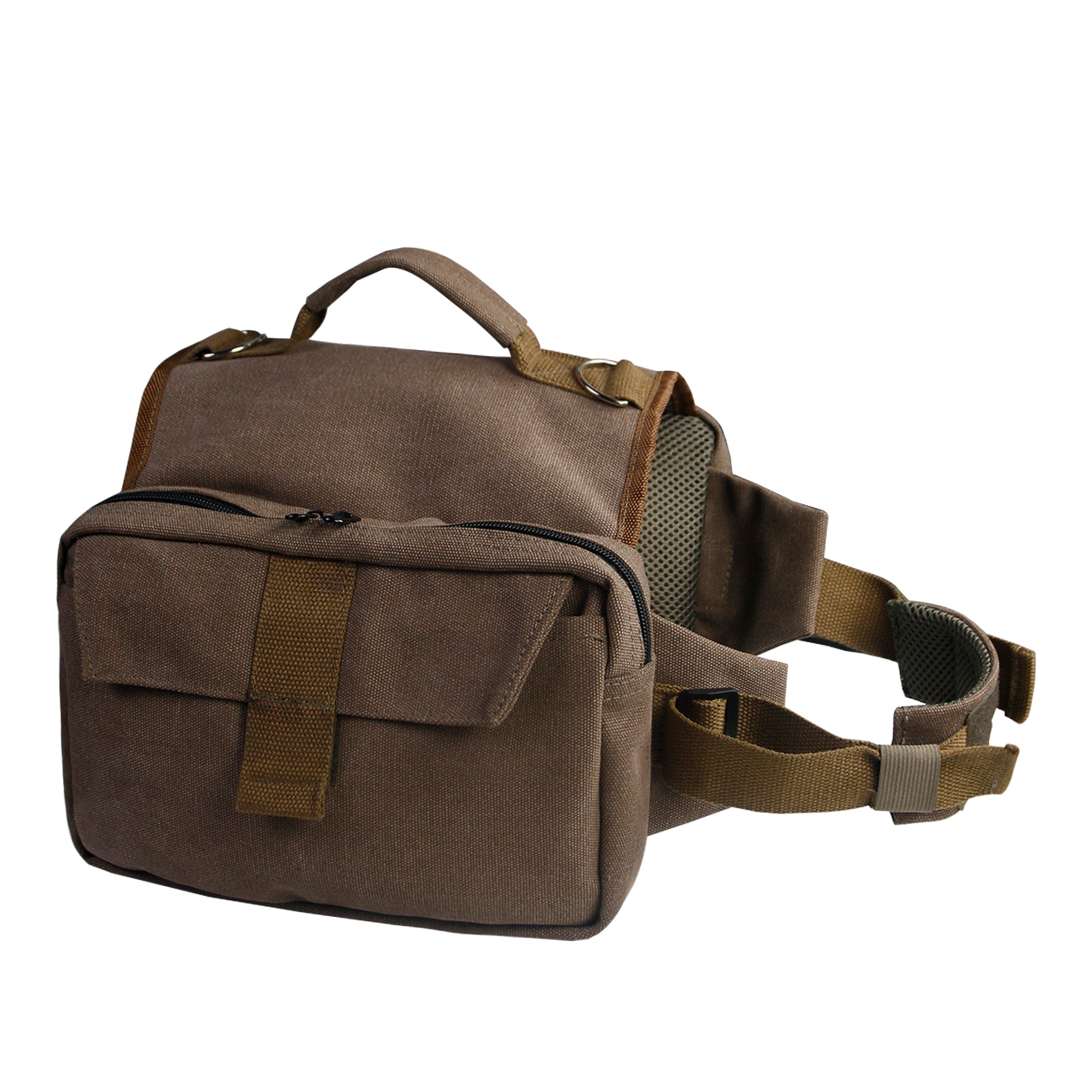 Tactical Dog Saddle Bag Canvas Pet Backpack for Hiking & Training