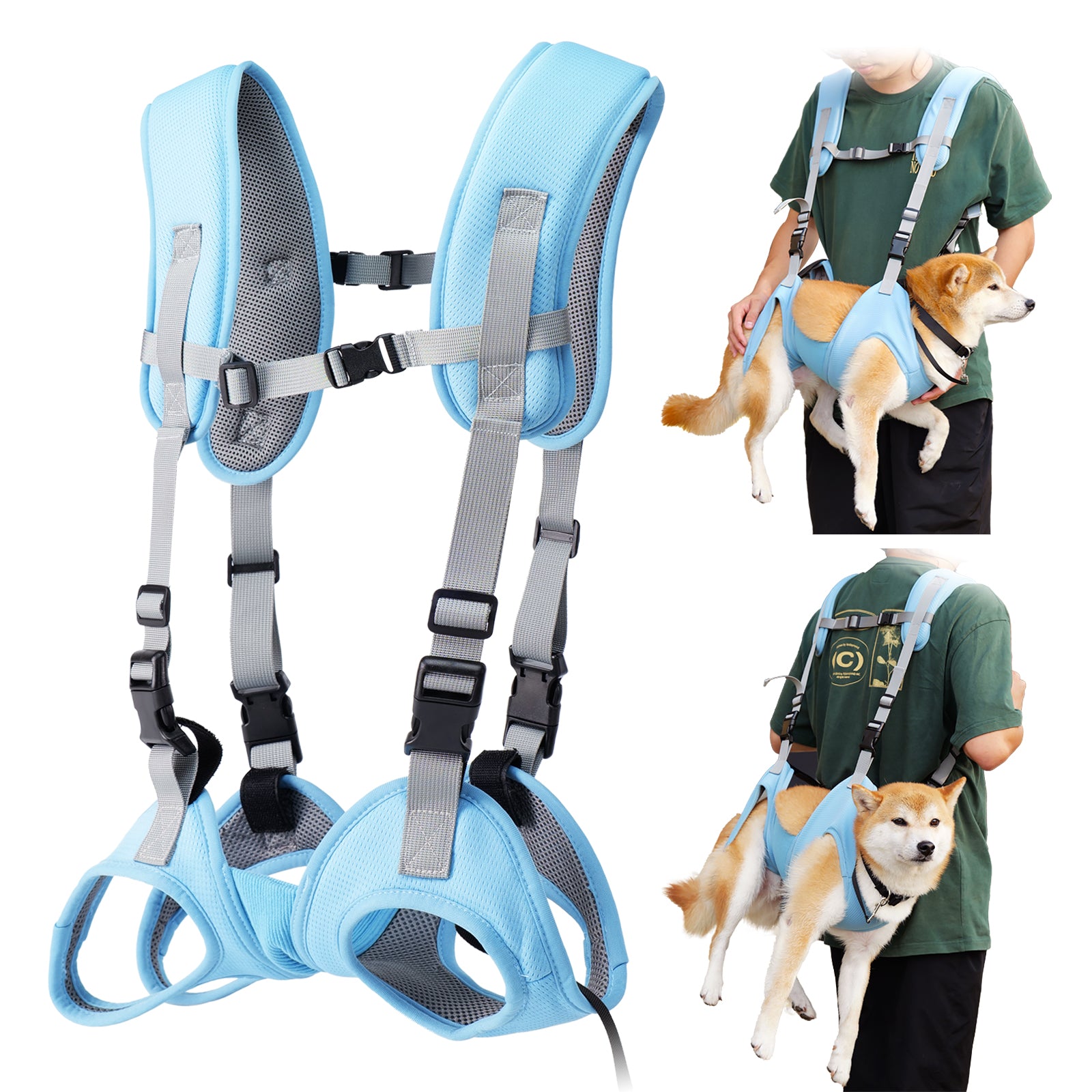 Hands - Free Dog Carrier Backpack - Adjustable Pet Front/Rear Carry Harness for Hiking & Travel