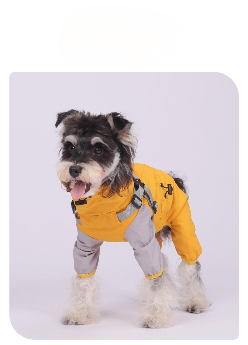 Pet Four-Legged Raincoat Waterproof Windproof Dog Outdoor Protective Coat, Comfortable and Durable Pet Clothing for All Weather Conditions