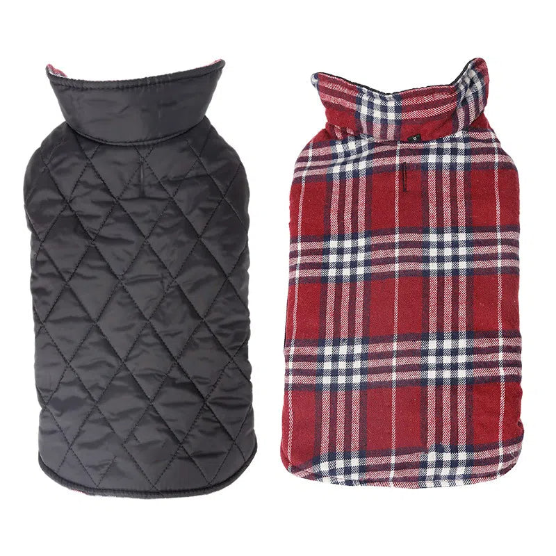 Plaid Dog Coat Set Classic Checkered Pet Jackets for Small Dogs