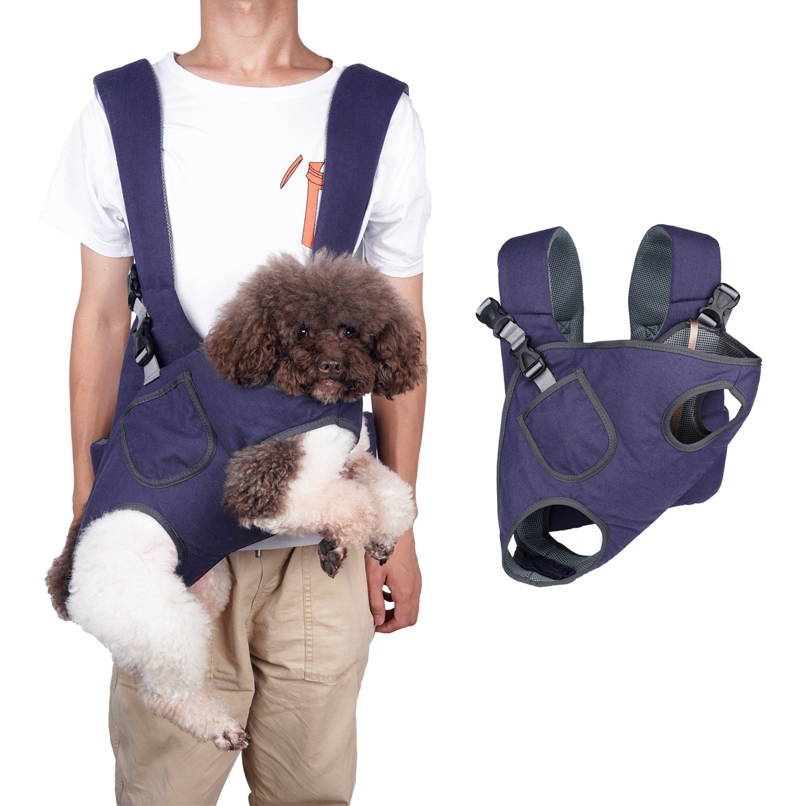 Pet Carrier Backpack, Adjustable Pet Front Cat Dog Carrier Backpack Travel Bag, Legs Out, Easy-Fit for Traveling Hiking Camping for Small Medium Dogs Cats Puppies