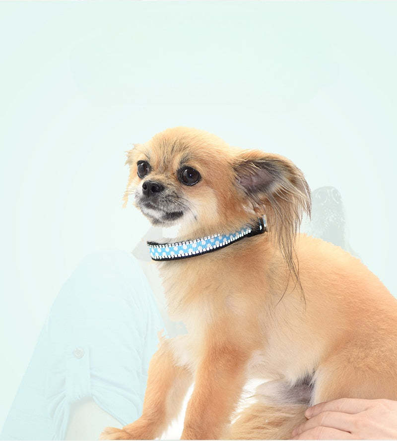 Reflective Flame Patterned Dog Collar - Stylish & Safe Pet Neck Strap