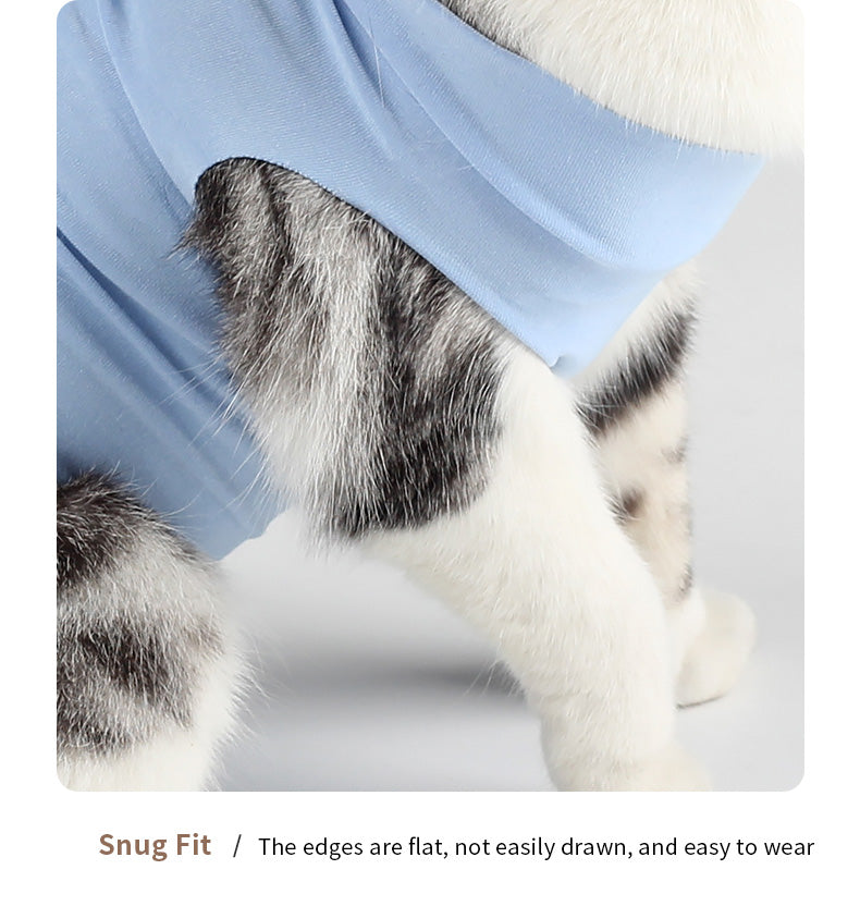 Postoperative cat suit, breathable cat jumpsuit for abdominal wounds or skin diseases after surgery, recovery suit for surgery, cat jumpsuit to prevent licking