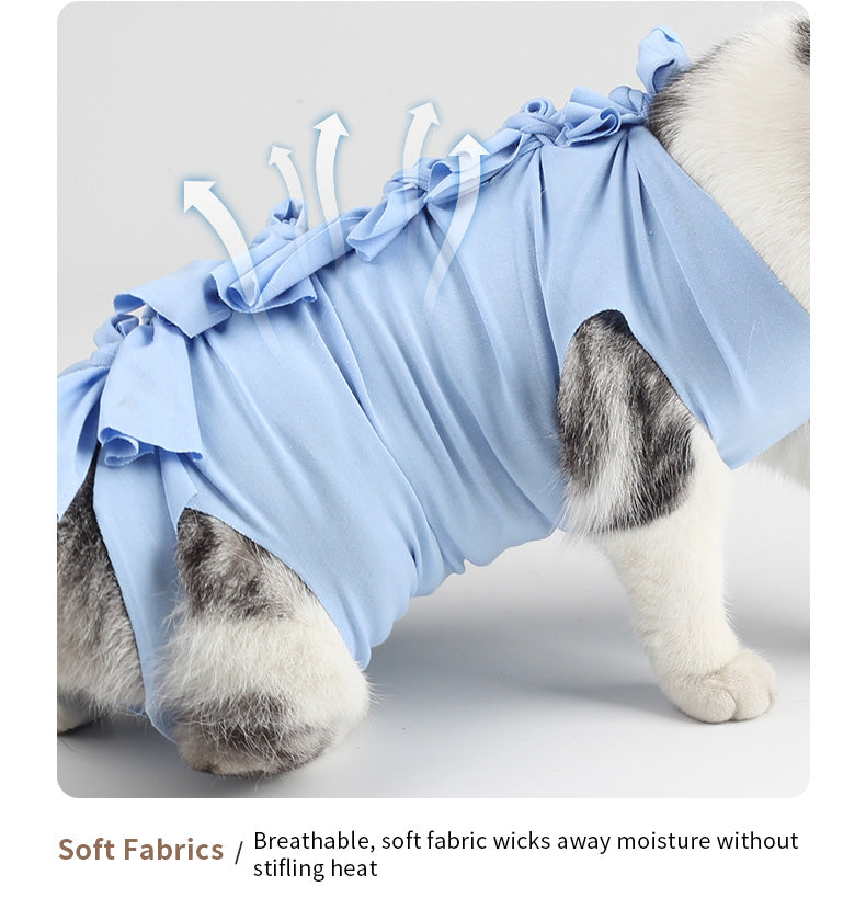 Postoperative cat suit, breathable cat jumpsuit for abdominal wounds or skin diseases after surgery, recovery suit for surgery, cat jumpsuit to prevent licking