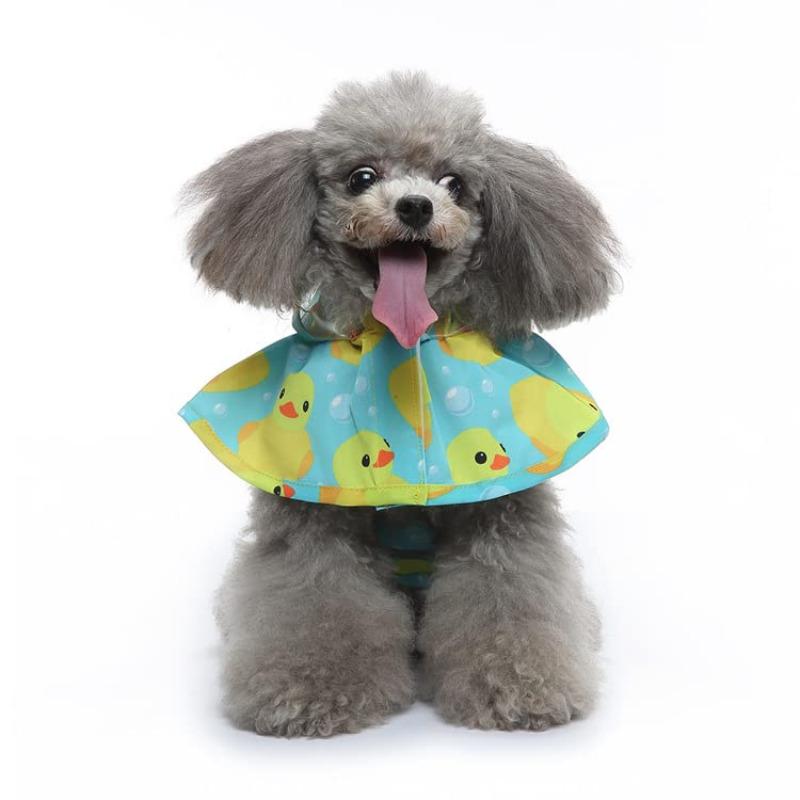 Dog Raincoat Hooded Jacket, Waterproof Leash Hole Reflective Pet Apparel Ideal for Small Medium Breeds Outdoor Activities