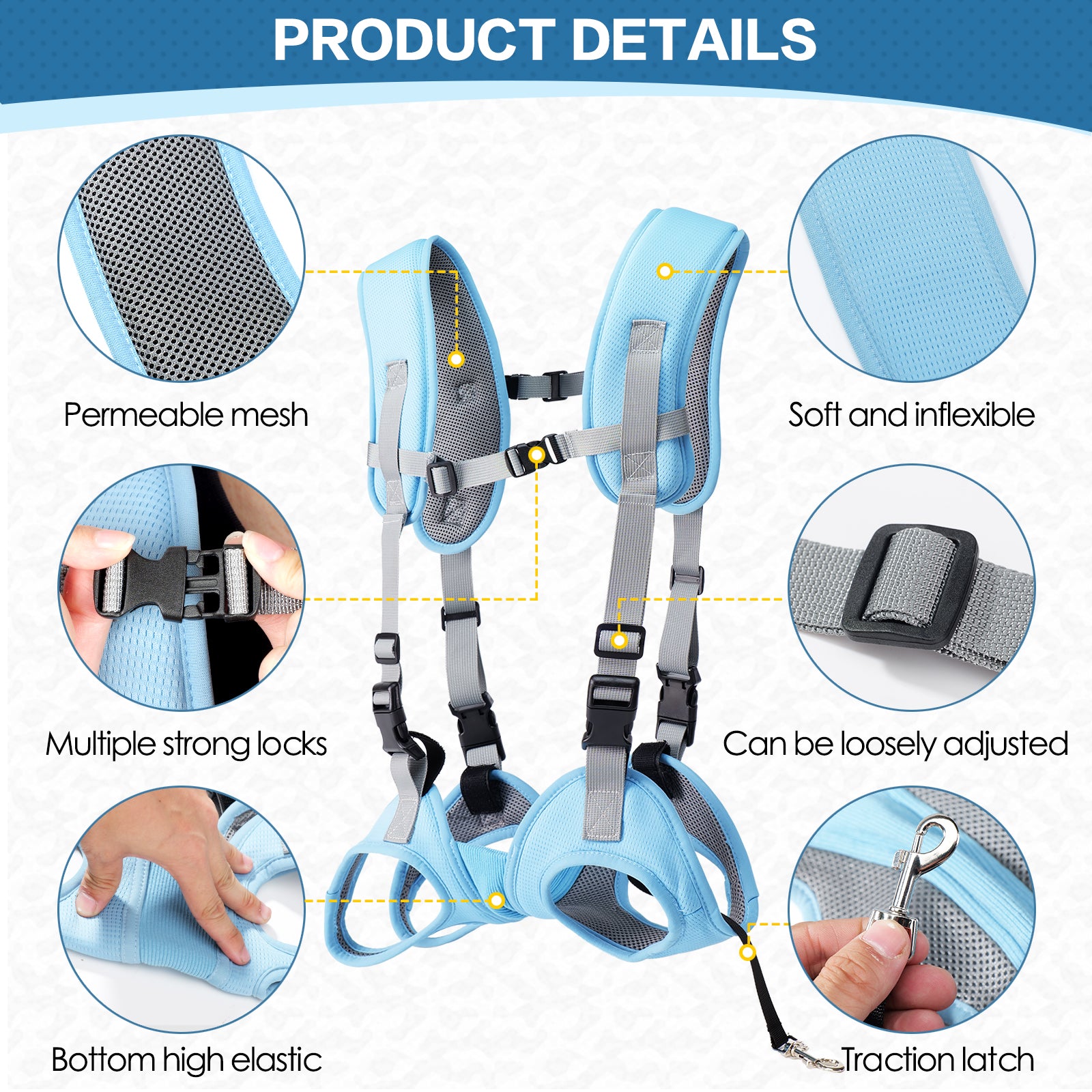 Hands - Free Dog Carrier Backpack - Adjustable Pet Front/Rear Carry Harness for Hiking & Travel