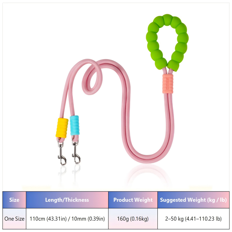 Dual - Color Spliced Dog Leash, Comfortable Grip Pet Walking Rope, Durable Nylon Traction Belt