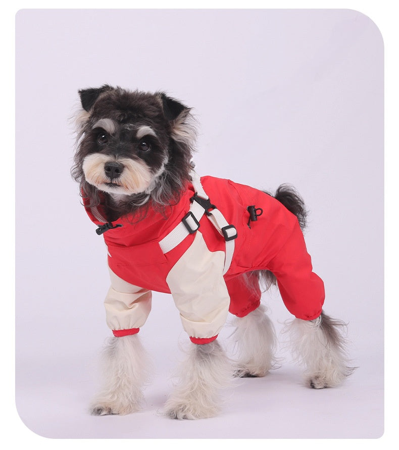 Pet Four-Legged Raincoat Waterproof Windproof Dog Outdoor Protective Coat, Comfortable and Durable Pet Clothing for All Weather Conditions