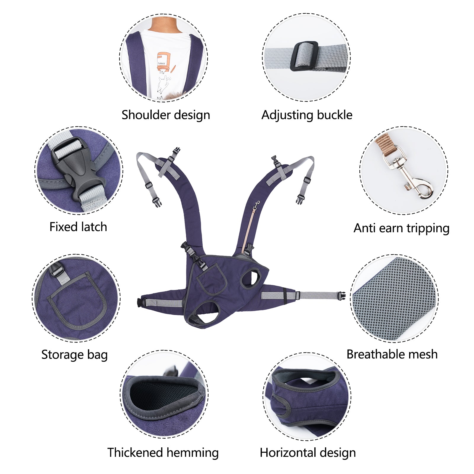 Pet Carrier Backpack, Adjustable Pet Front Cat Dog Carrier Backpack Travel Bag, Legs Out, Easy-Fit for Traveling Hiking Camping for Small Medium Dogs Cats Puppies