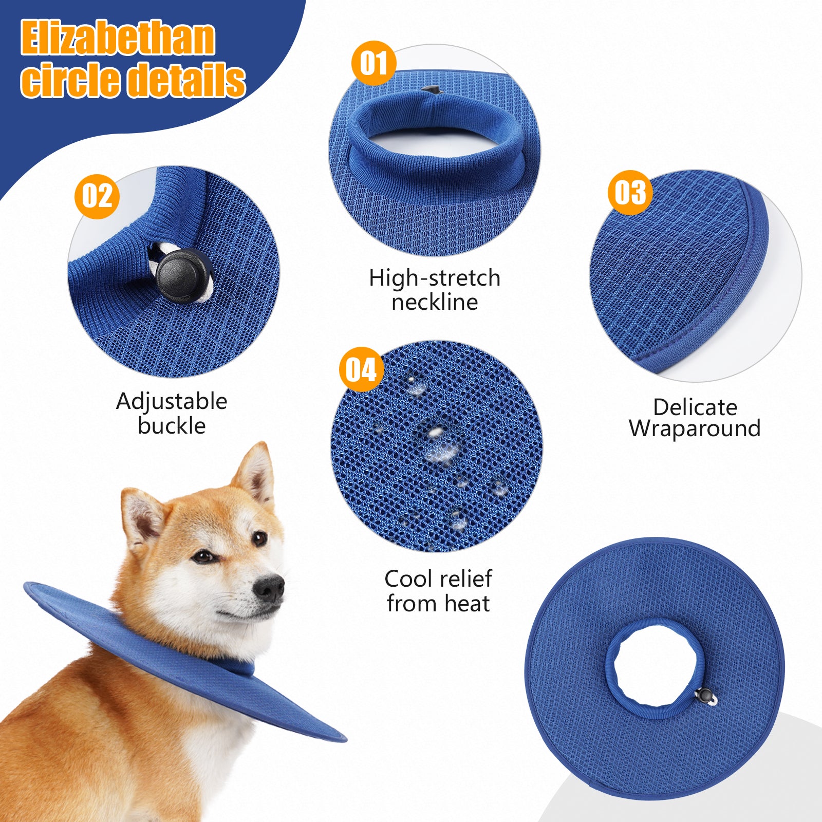 Adjustable Anti Licking Collar, 1 Count Comfortable Pet Recovery Collar, Elizabethan Era Dog Neck Collar, Pet Supplies for Large and Medium-sized Puppies