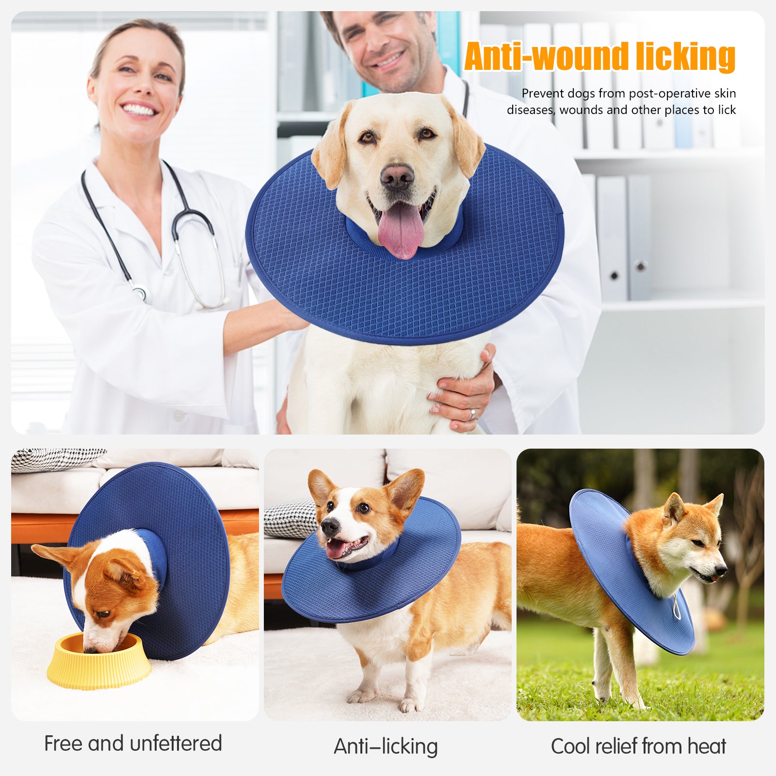 Adjustable Anti Licking Collar, 1 Count Comfortable Pet Recovery Collar, Elizabethan Era Dog Neck Collar, Pet Supplies for Large and Medium-sized Puppies