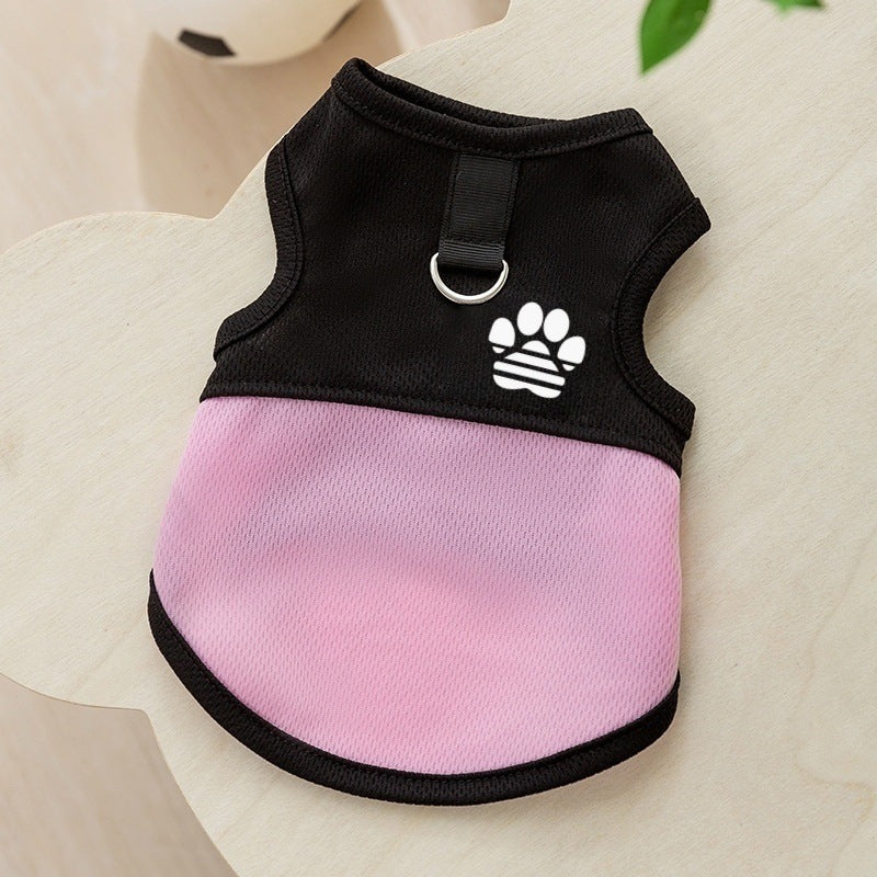Breathable Mesh Dog Vest Harness with Paw Print Lightweight Pet Walking Vest
