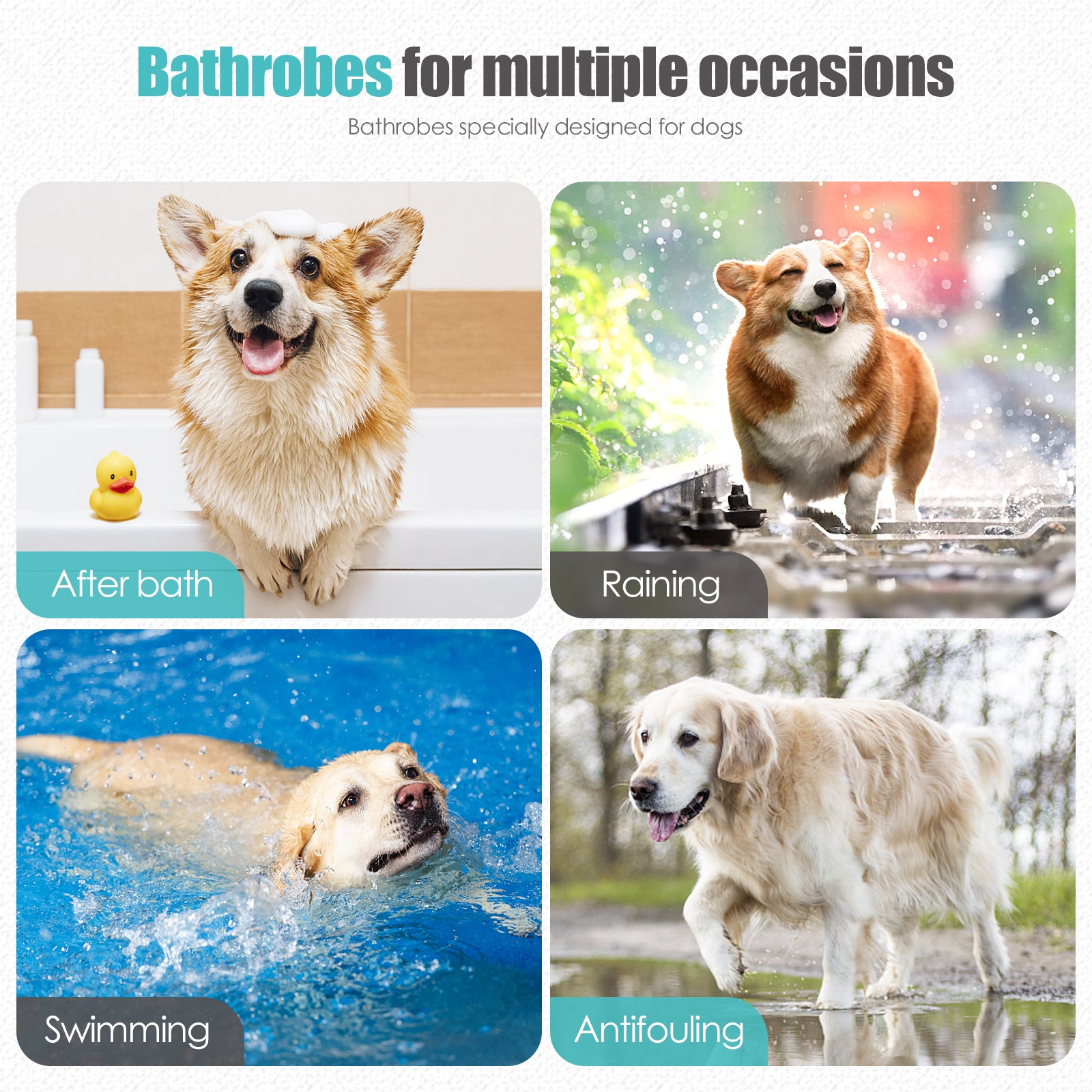 Hooded Dog Drying Coat - Quick - Absorbing Pet Bathrobe with Adjustable Fit