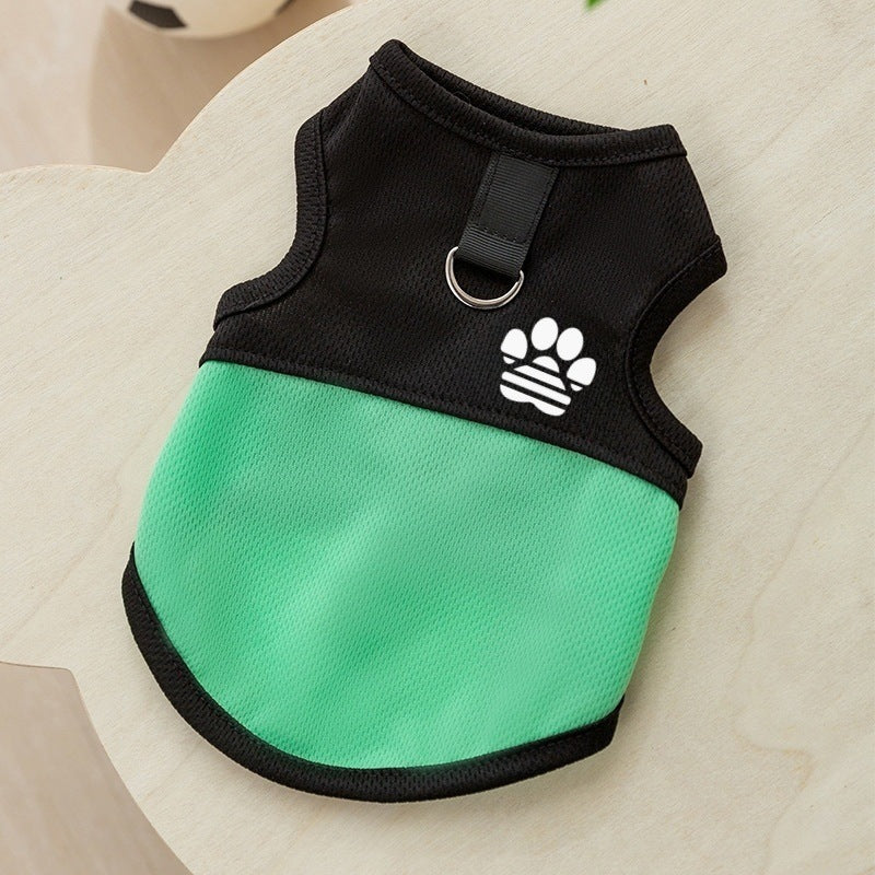 Breathable Mesh Dog Vest Harness with Paw Print Lightweight Pet Walking Vest