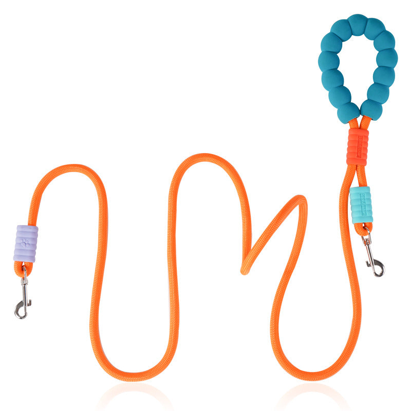 Dual - Color Spliced Dog Leash, Comfortable Grip Pet Walking Rope, Durable Nylon Traction Belt