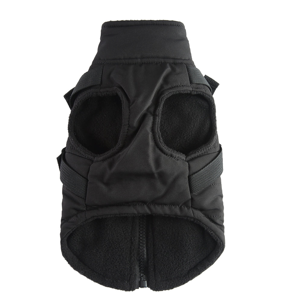 Harness Dog Winter Coat - Warm Soft Jacket for Small Medium Large Dogs - Cold Weather Outdoor Pet Coat