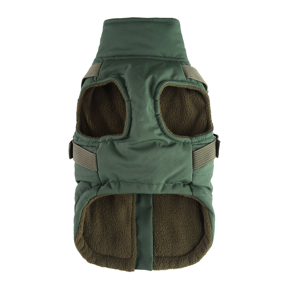 Harness Dog Winter Coat - Warm Soft Jacket for Small Medium Large Dogs - Cold Weather Outdoor Pet Coat