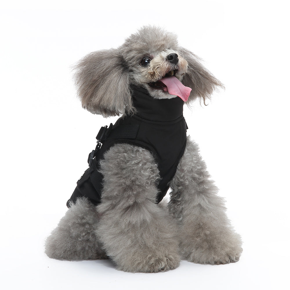 Harness Dog Jacket Warm Winter Coat with Adjustable Strap Waterproof Apparel for Small Medium Large Dogs